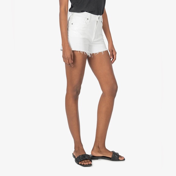 Kut from the Kloth Pants - NWT Kut From The Kloth Jane High Rise White Denim Cutoff Shorts Size 12